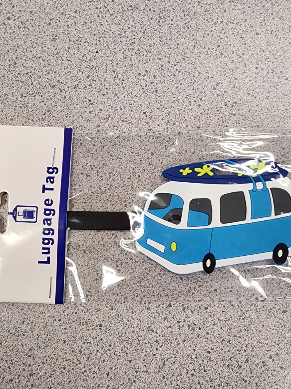 NWT Retro Camper Van Surfboard Luggage Tag Blue Surf Bus Suitcase Bag ID